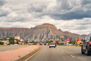 Photo of road leading towards Mount Garfield in Grand Junction Colorado USA